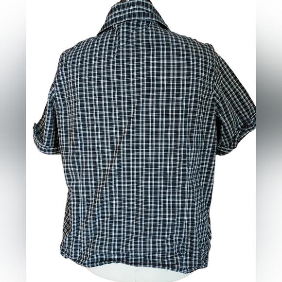 August Max Woman black and white plaid shirt - Picture 2 of 5